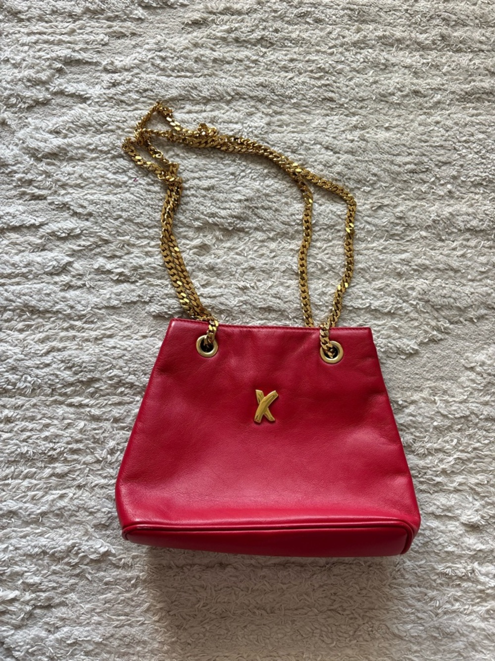 Paloma Picasso Vintage red leather shoulder bag